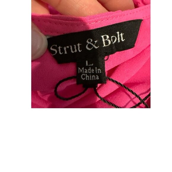 Strut & Bolt NWT Embroidered Tassel Vneck Pink White Maxi Dress Size Large - Picture 5 of 8